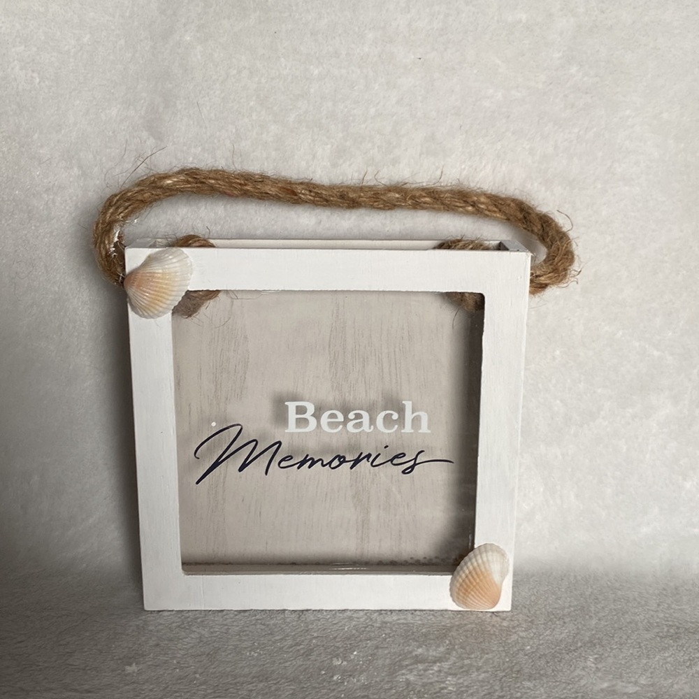 6/$20 Beach Bundle Art Decor "Beach Rules" wall hanging & "Beach Memories" frame - Picture 4 of 8